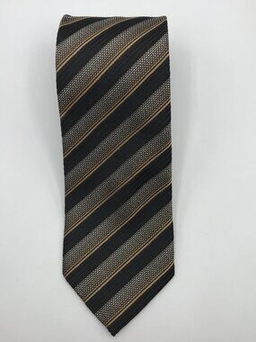Clericci Men's 100% Polyester Multicolor Stripe 3.5 X 59" Tie